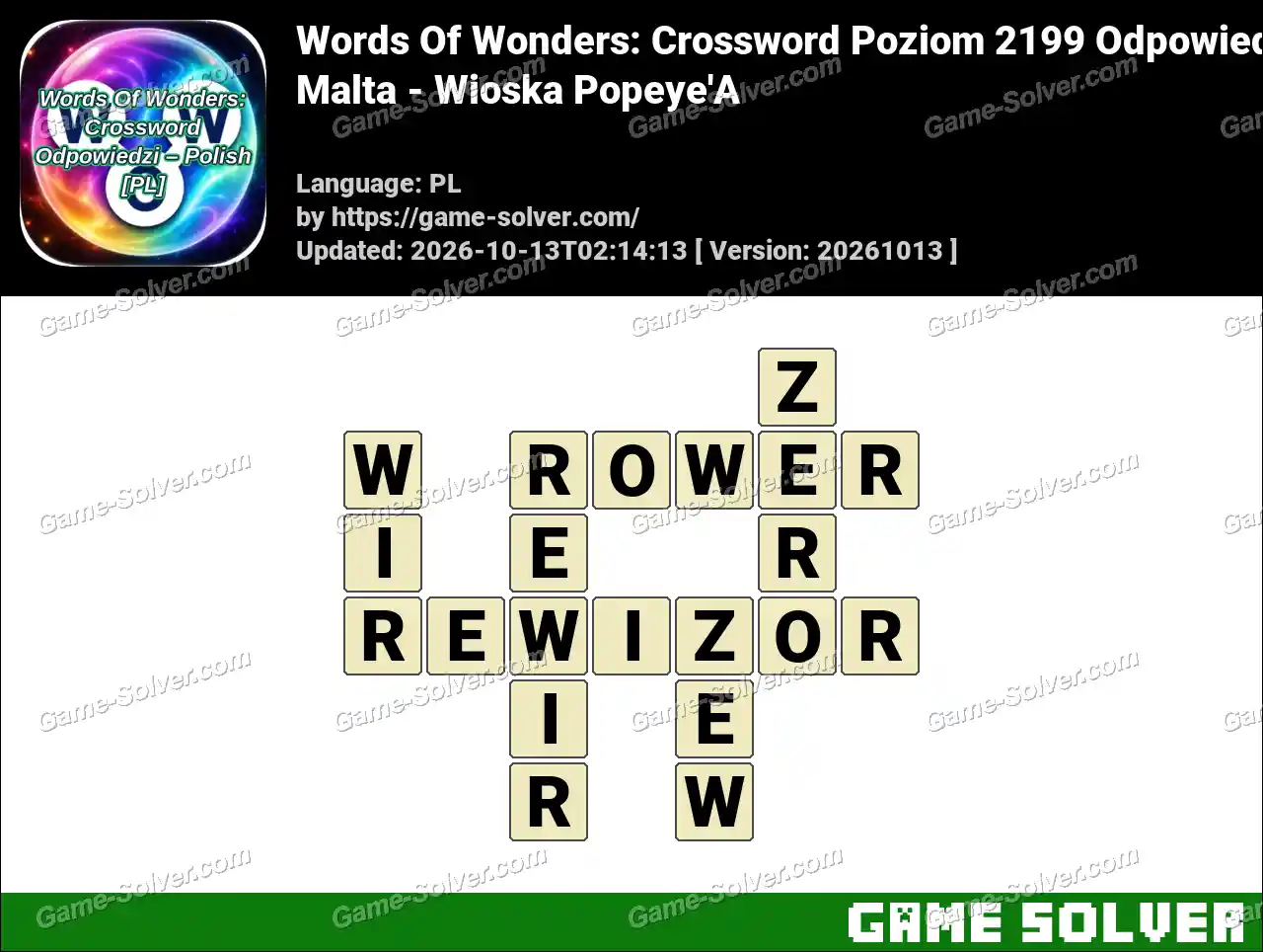 Words Of Wonders: Crossword Poziom 2199 Odpowiedzi – Malta – Wioska Popeye’A